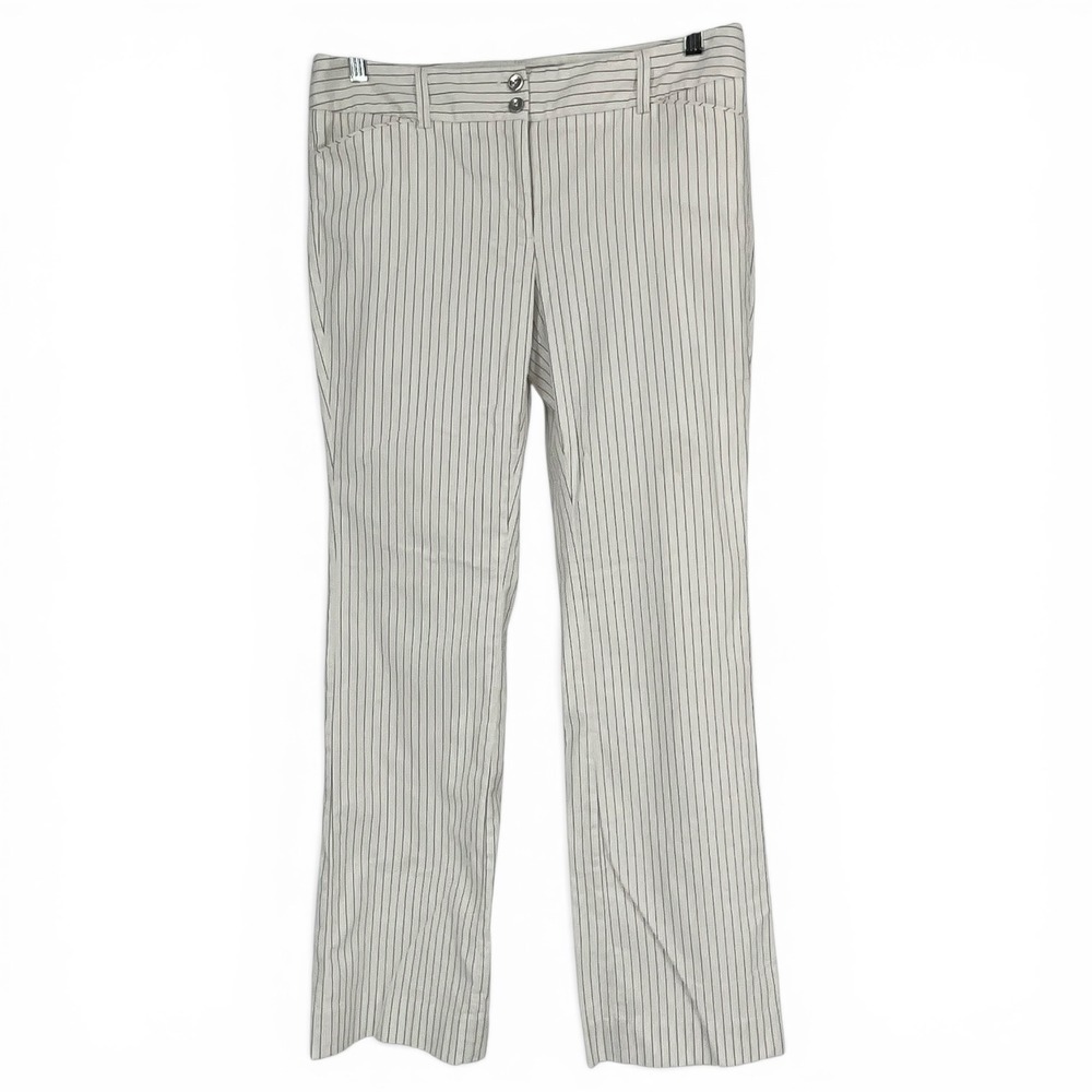 White House Black‎ Market Legacy Modern Boot Pinstripe Pants White Black Size 8R